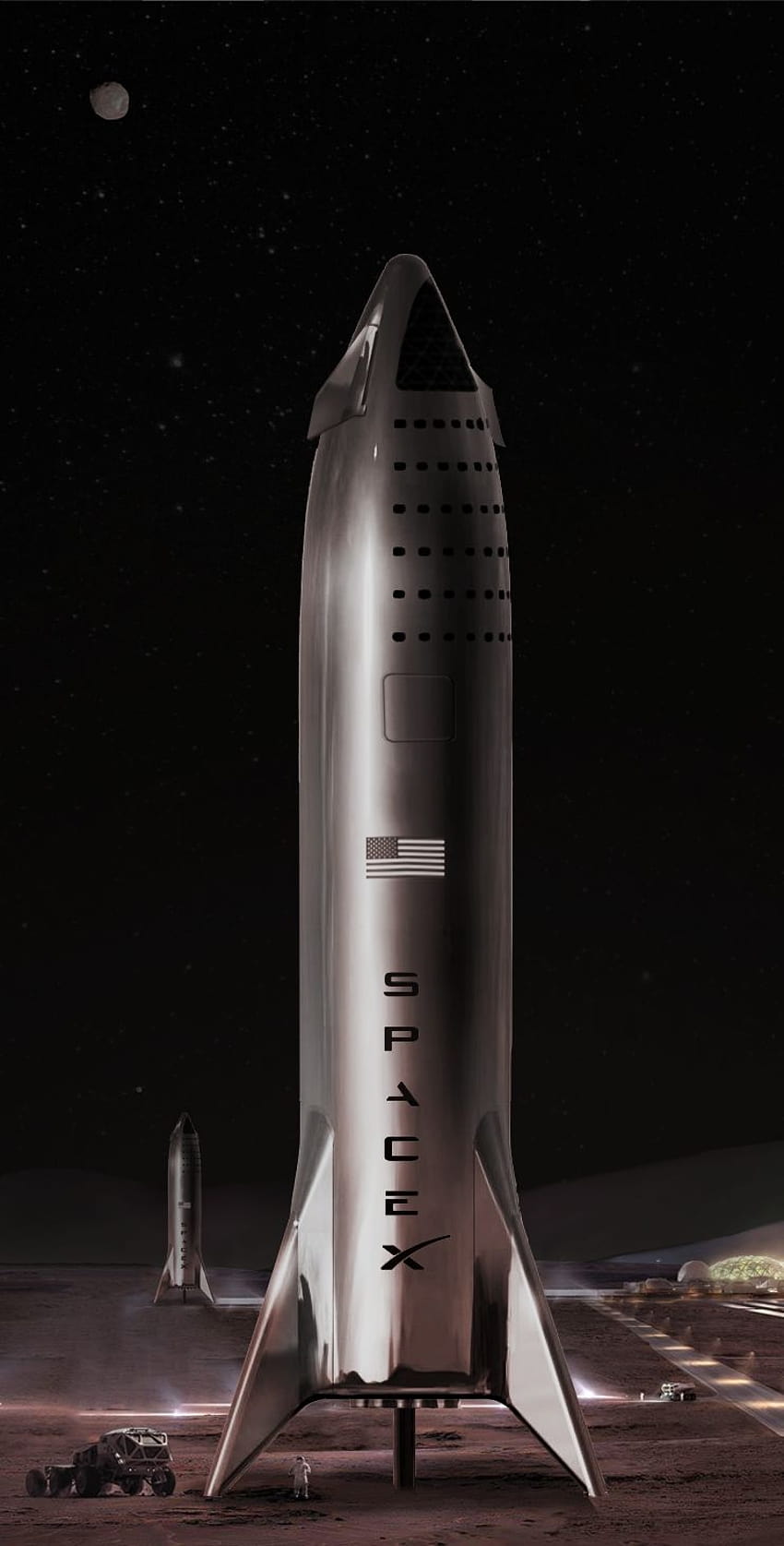 Spacex Starship, звезден кораб iphone HD тапет за телефон