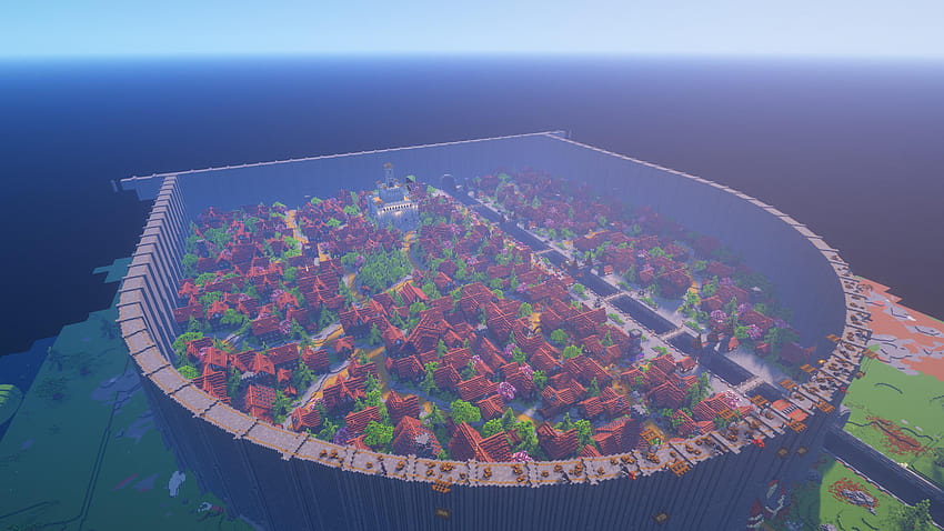 Minecraft でシガンシナ 1:1 を作ってみた!: シガンシナ地区 新劇の巨人 高画質の壁紙