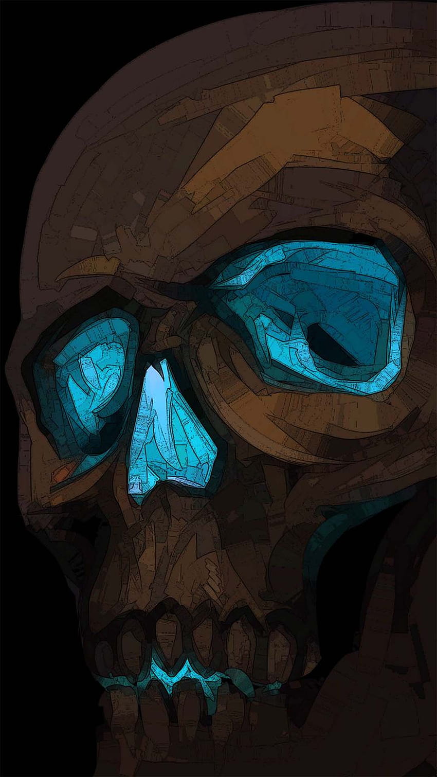 22 Skull Technology, Neon Art Skull, Magic Neon Skull for iPhone and Android, neon skeleton HD phone wallpaper