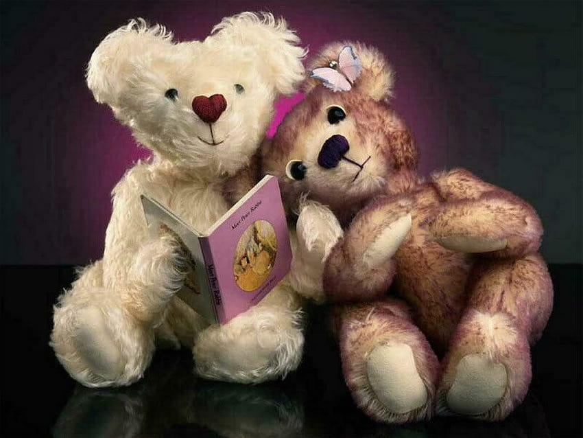 sweet friendship, teddy bear therapy HD wallpaper