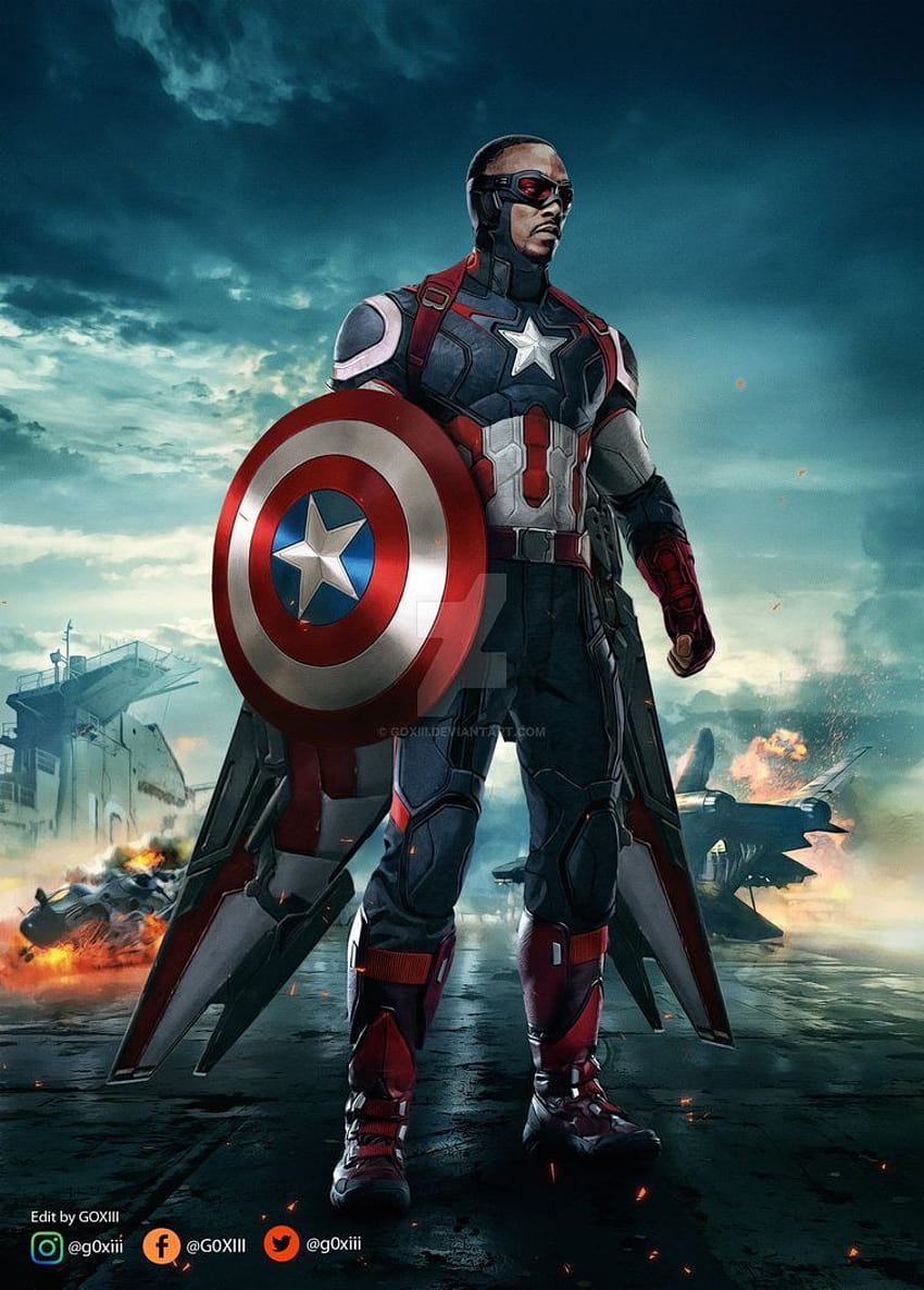 Kapitan Ameryka Sam Wilson autorstwa GOXIII, sam wilson kapitan ameryka Tapeta na telefon HD