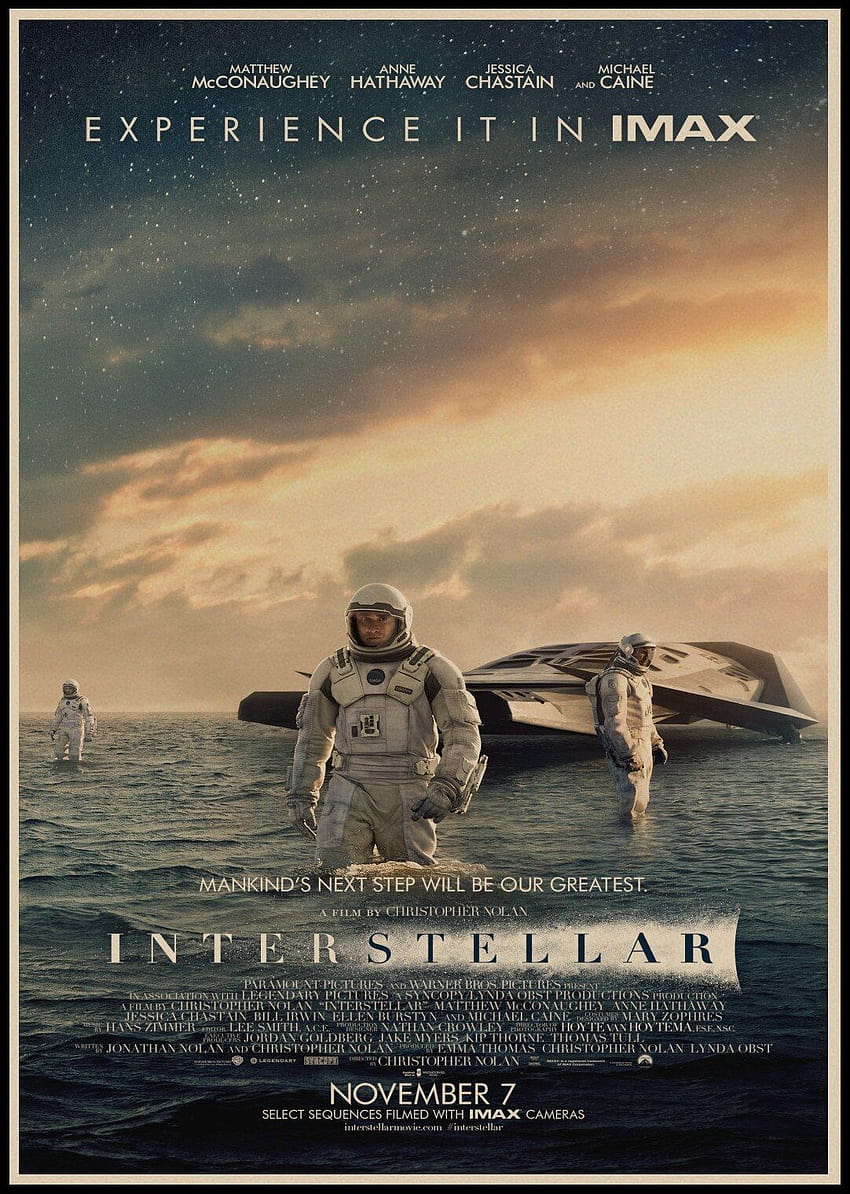 Interstellar Poster Retro Film Kraftpapier Poster Dekorative Malerei Kern Wand Aufkleber Wandaufkleber Wanddekoration A2, Interstellar Film HD-Handy-Hintergrundbild