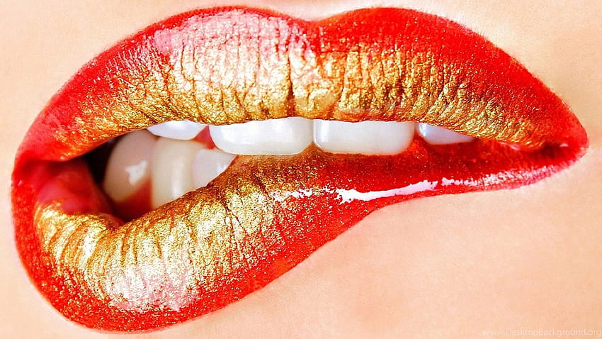 1920x1080 Red Gold Lips Backgrounds HD wallpaper