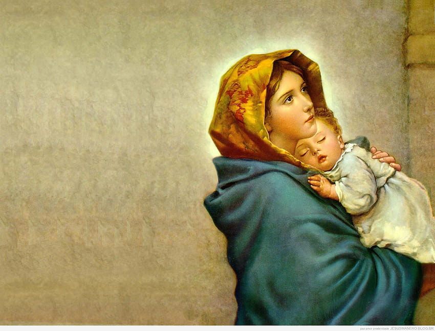 madre maria con el bebe jesucristo, mama maria fondo de pantalla