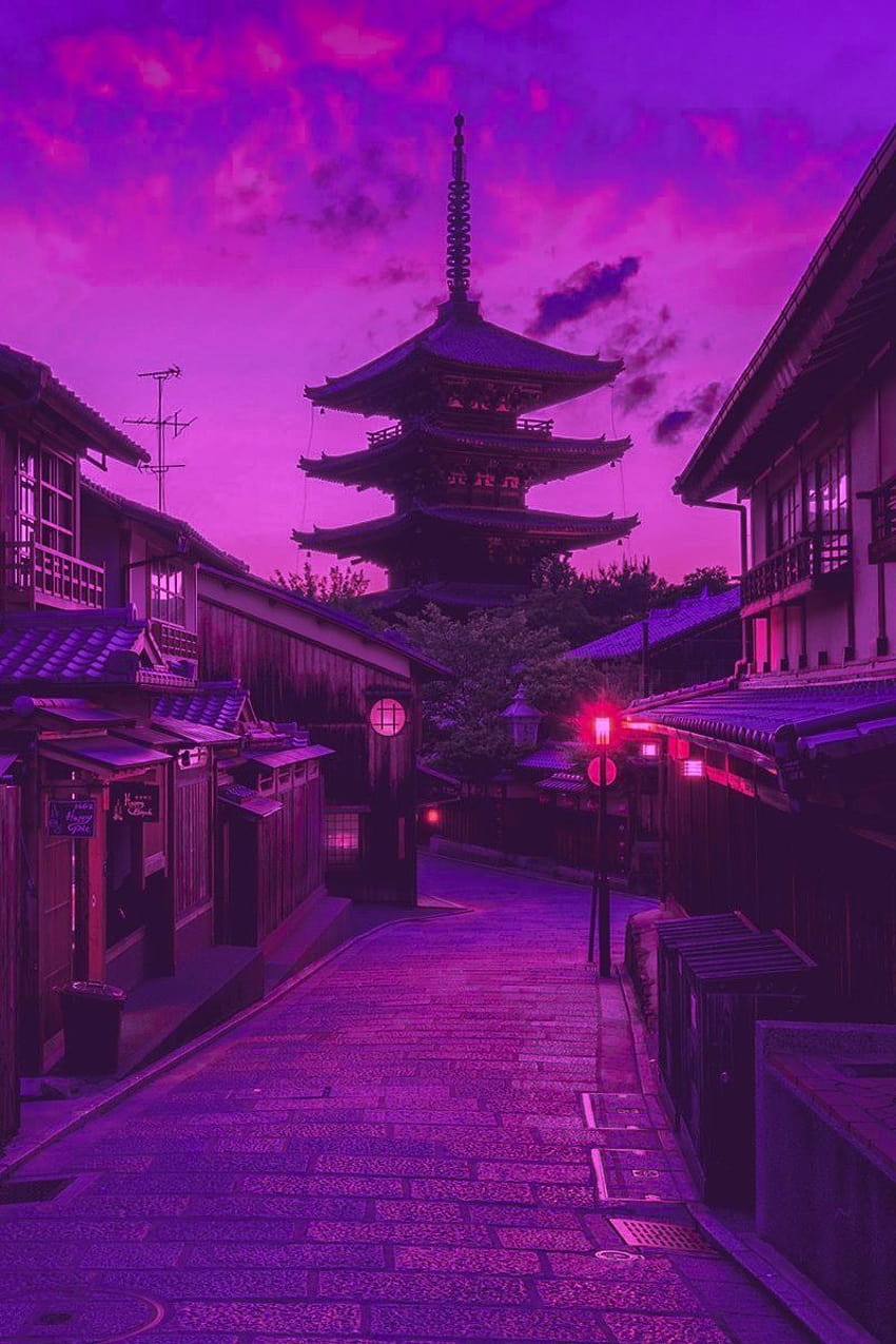 ꒰, aesthetic purple japan HD phone wallpaper