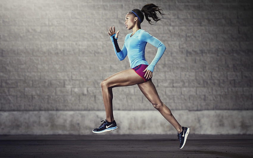 Nike Girl, women running HD wallpaper