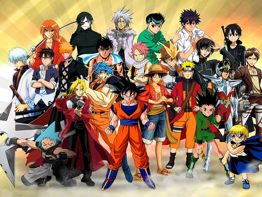Anime Karakterleri, tüm animeler bir arada HD duvar kağıdı
