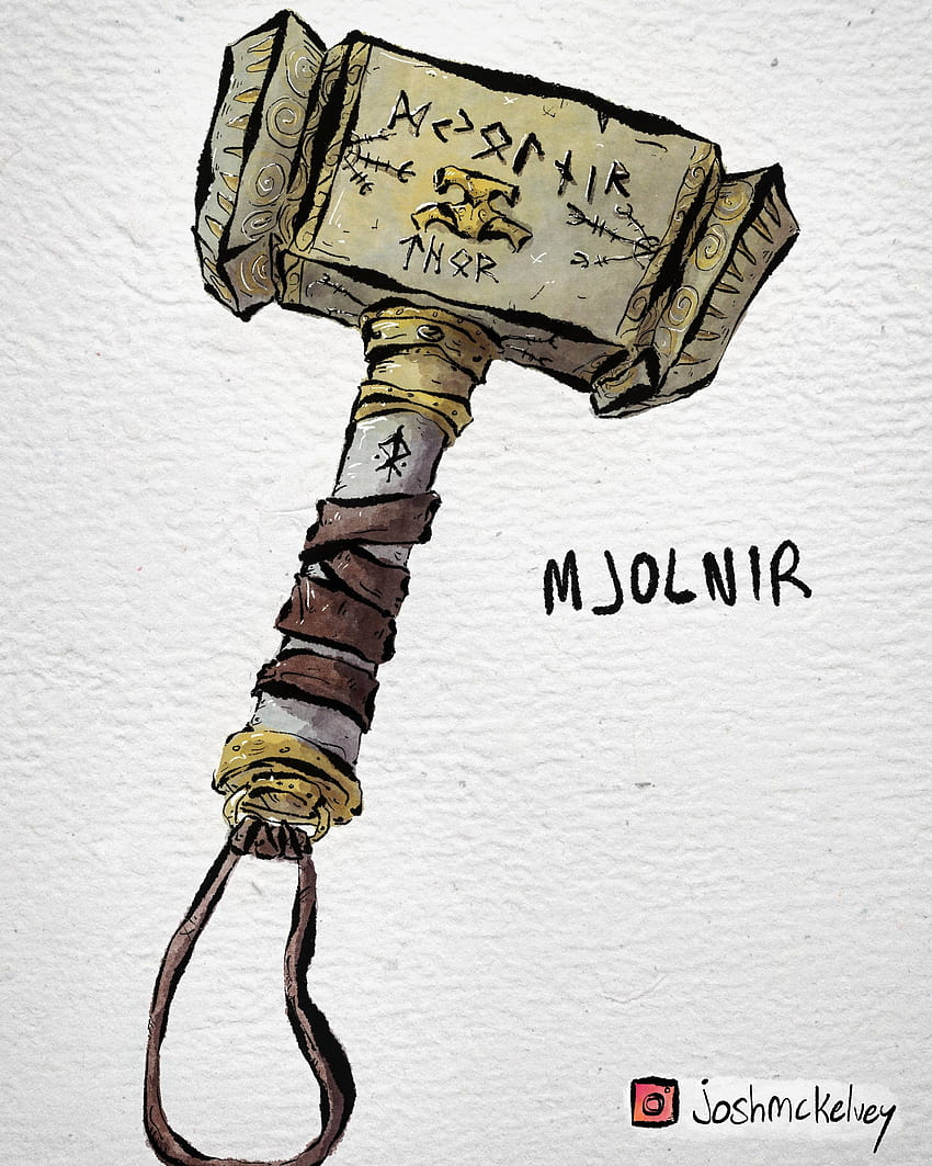 Thor's hammer Mjolnir, from a set of weapons I'm drawing based off norse  mythology: Norse, mjollnir HD phone wallpaper | Pxfuel