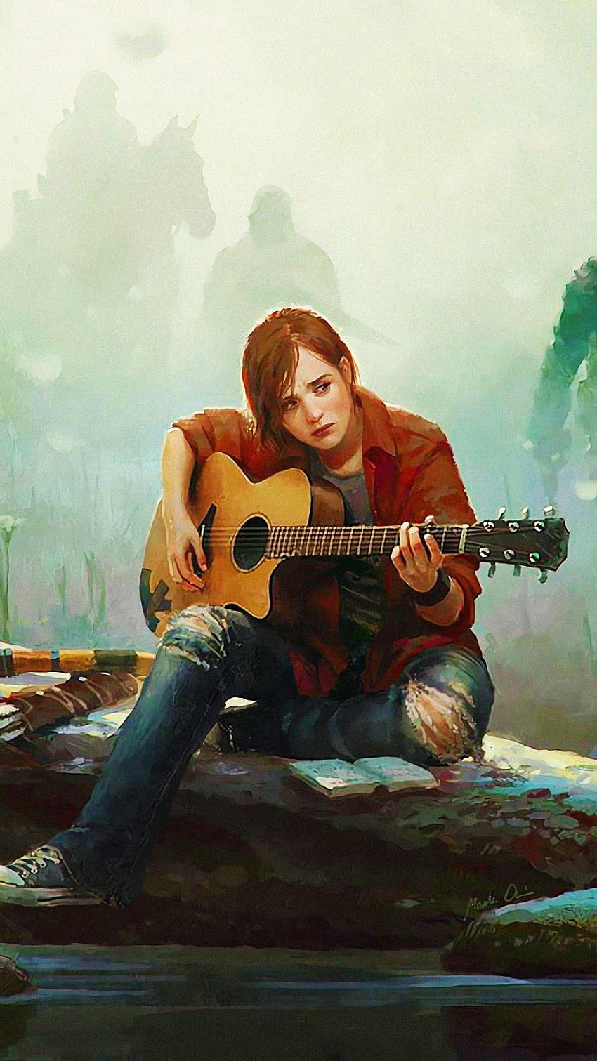The Last of Us Part 2 Ellie gra na gitarze, ostatni z nas 2 iphone xr Tapeta na telefon HD