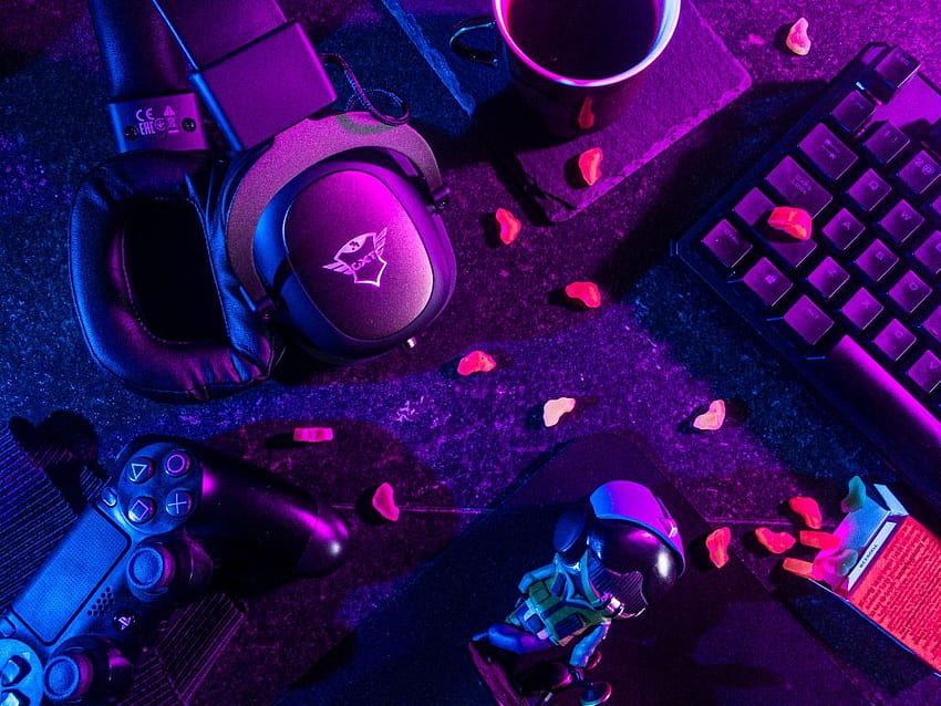 Opinia, estetyczny gamingowy fioletowy Tapeta HD