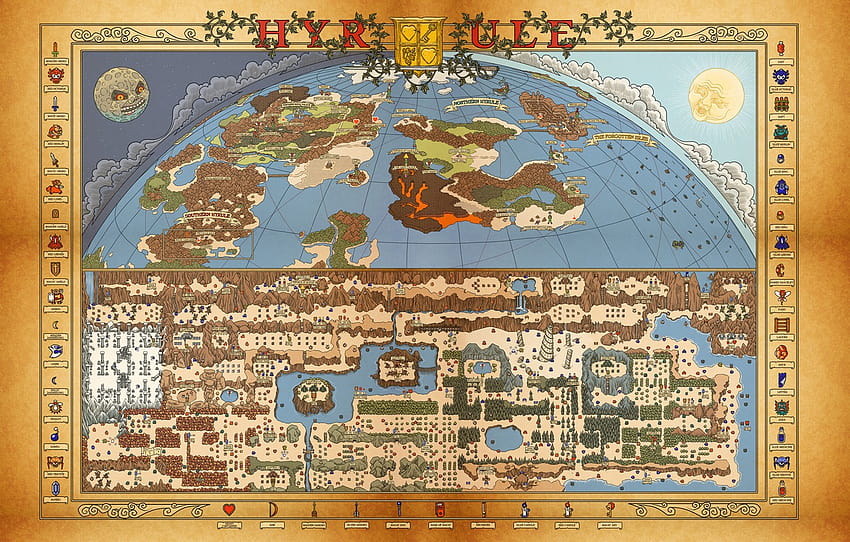 Nintendo, map, Retro, Zelda, itemps, Nes , section разное, zelda map HD wallpaper