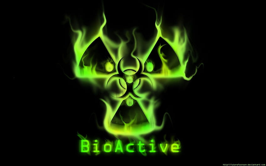 Verde Radioativo ·①, logotipo da radiação papel de parede HD