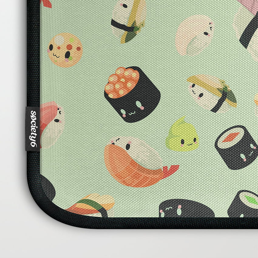 KAWAII SUSHI // PATTERN Laptop Sleeve by zubrowka, mustache kawaii sushi HD phone wallpaper