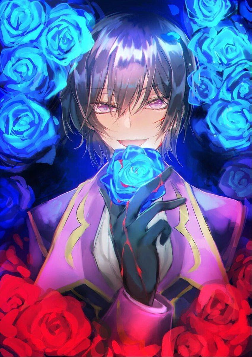 Lelouch Lamperouge blue roses, code blue anime HD phone wallpaper