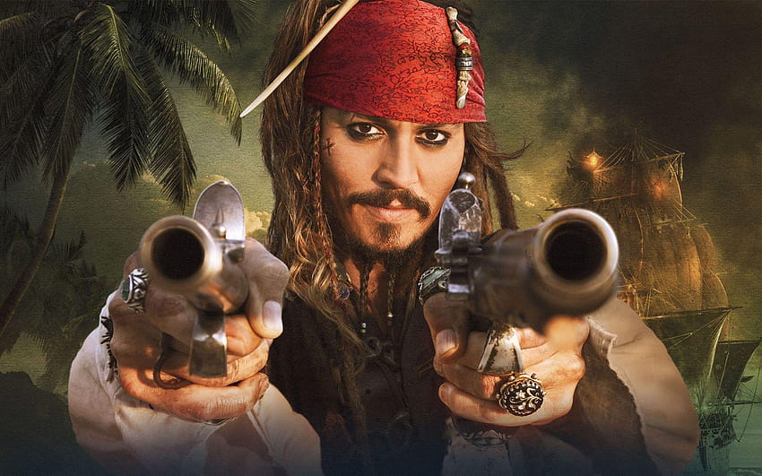 Pirates of the Caribbean จอห์นนี่ เดปป์ ยนตร์ แจ็ค สแปร์โรว์ กัปตันแจ็ค สแปร์โรว์ จอห์นนี่ เดปป์ วอลล์เปเปอร์ HD