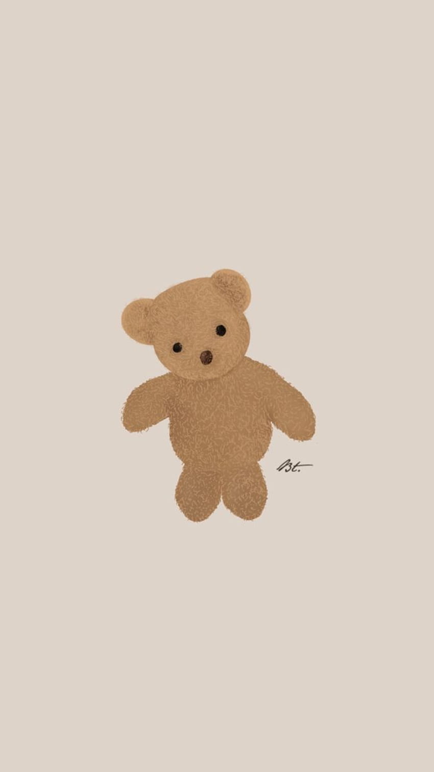 Teddy Bear Digital Illustration • IG @beeartrix • Open for any commissions!• Gift idea, teddy bear aesthetic HD phone wallpaper