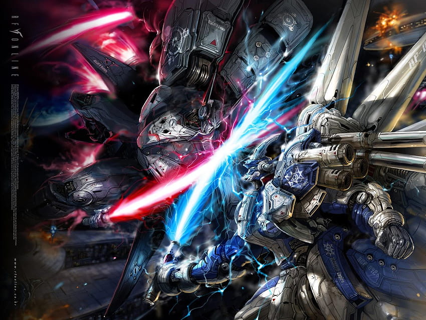 Gundam Mecha Robot Fighting Laser Sword Anime, gundam robots fight HD wallpaper