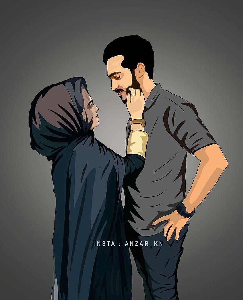 Hijab Girl Cartoon publié par Christopher Sellers, fille et garçon musulmans Fond d'écran de téléphone HD