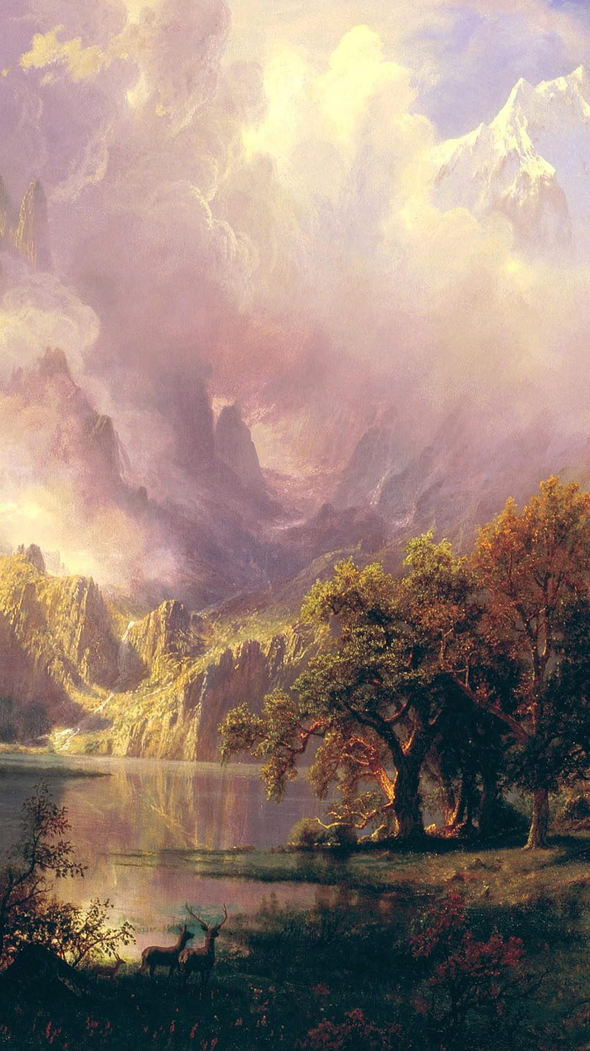 Albert, Bierstadt, Classic, Painting, Art, Iphone, art iphone HD phone wallpaper