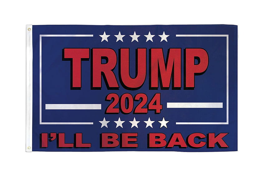 Trump 2024 eu estarei de volta bandeira, bandeiras de donald trump papel de parede HD