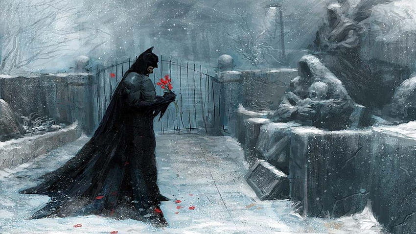 Batman artwork winter snow cemetery HD wallpaper | Pxfuel