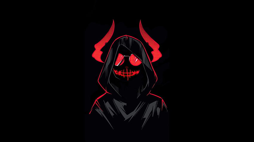Devil boy, dark & minimal art , , background, bcaa6c, boy in dark HD wallpaper