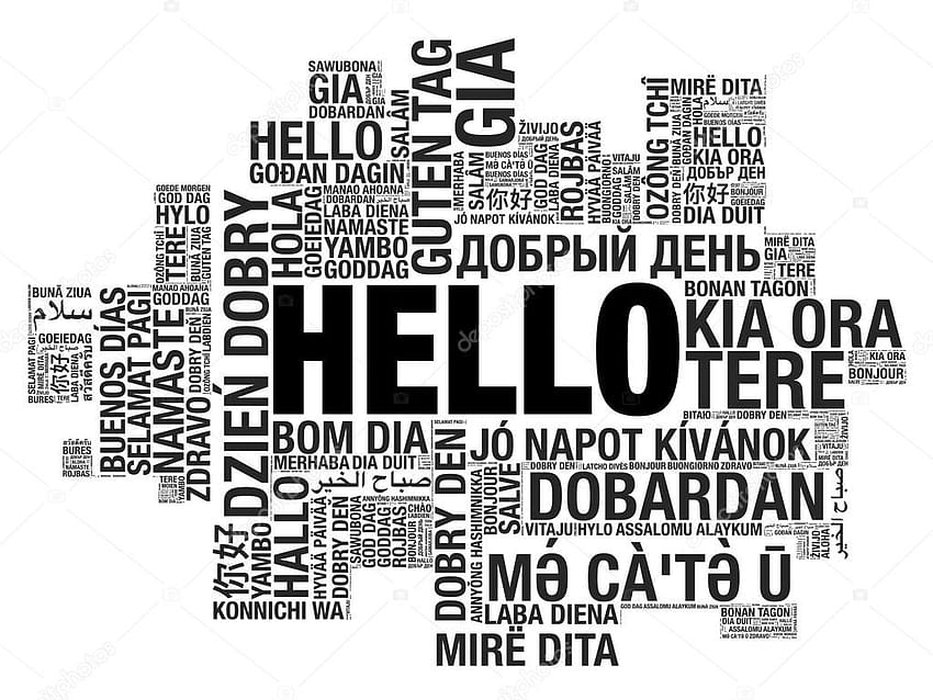 Word Hello In Many Languages Vector Word Cloud Concept, hello word HD wallpaper