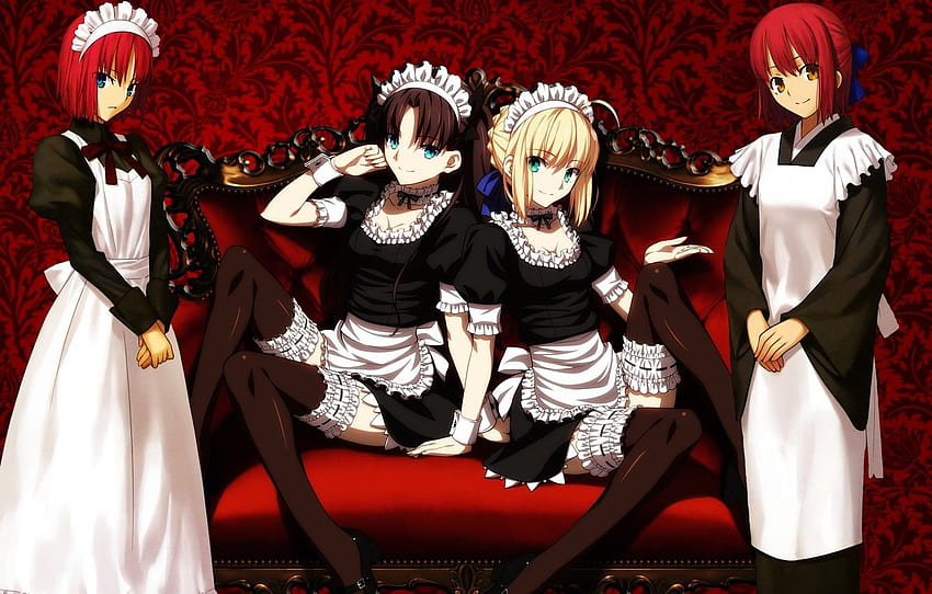 Rot, Anime, Mädchen, Säbel, Fate stay night, Type, tsukihime HD-Hintergrundbild