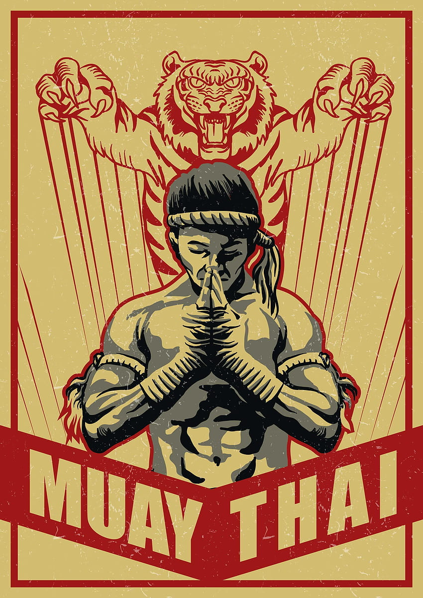 Wektor plakatu Muay Thai, tła układów muay thai Tapeta na telefon HD