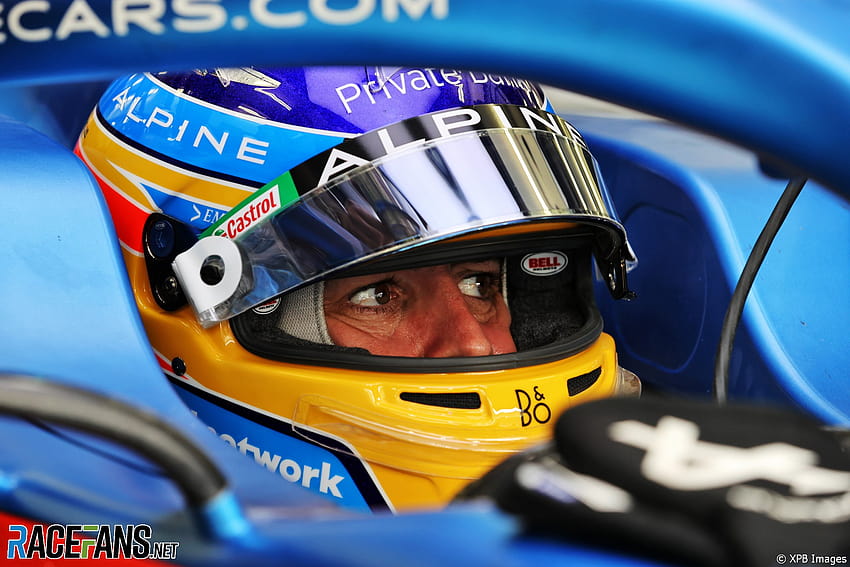 Fernando Alonso, Alpine, Bahrain International Circuit, 2021 · RaceFans, fernando alonso alpine 2021 HD wallpaper