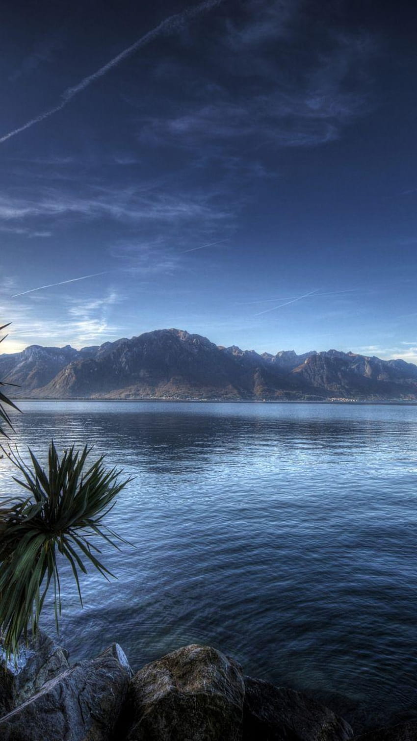 Montreux Lake, Lake Geneva, nature, lake, Switzerland, 720x1280 HD phone wallpaper