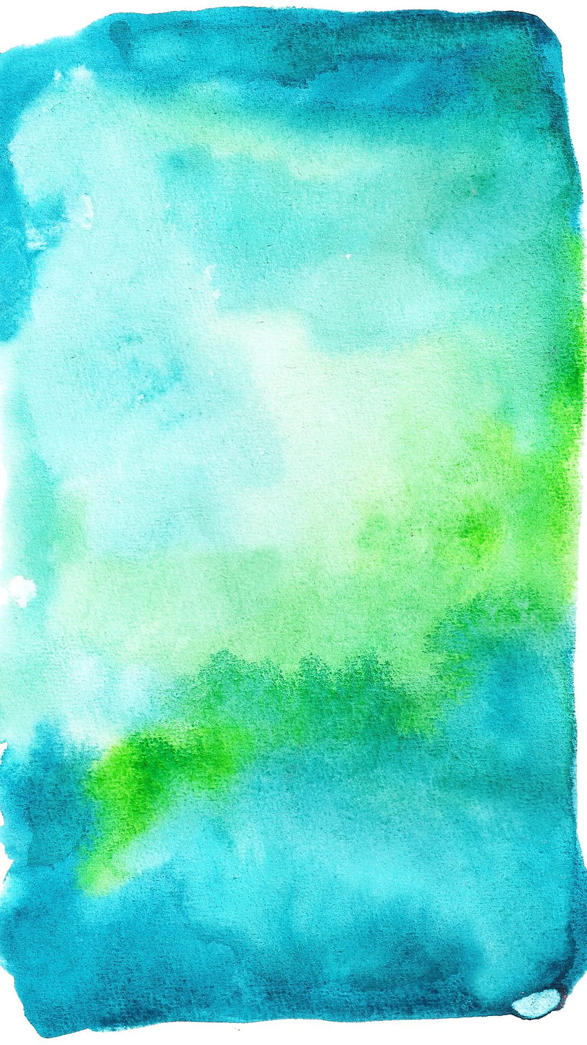 ティール ブルー グリーン水彩背景 HD電話の壁紙
