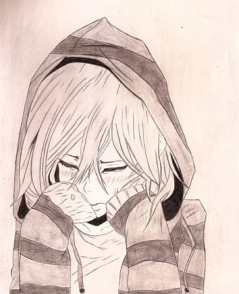 Art sad anime girl drawing HD wallpapers | Pxfuel