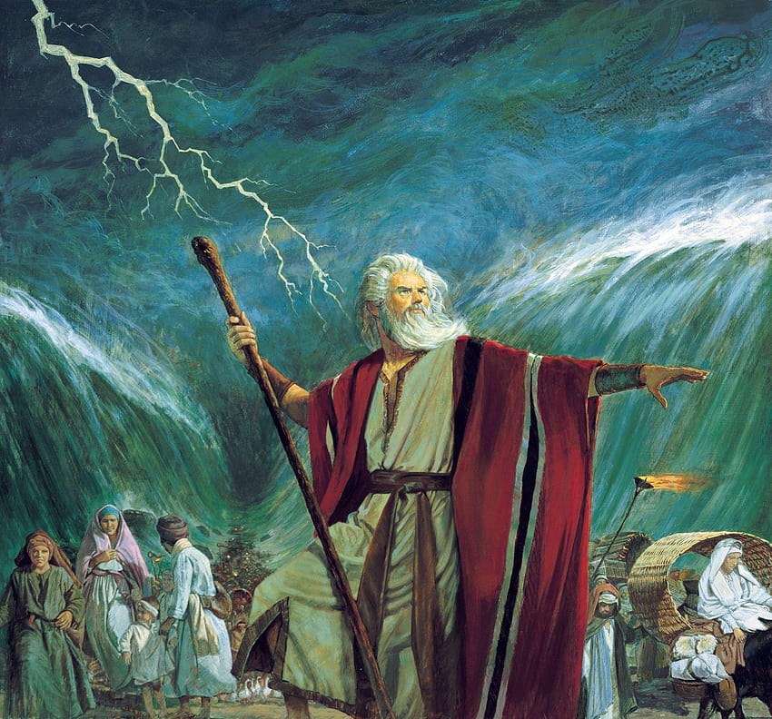 Мойсей разделя Червено море HD тапет