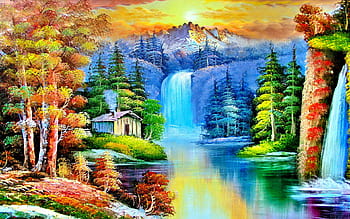 Canvas Painting - Beautiful Nature Art Wall Painting For Living Room,  Bedroom, Office, Hotels, Drawing Room (91cm X 61cm) - Inephos