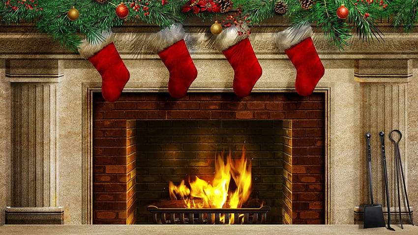El Top 26 Navidad, chimenea navideña fondo de pantalla