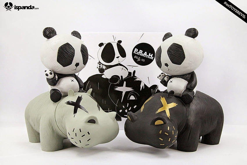 cacooca Panda Riding A Hippo: In Black & Gray, stone sour panda HD wallpaper