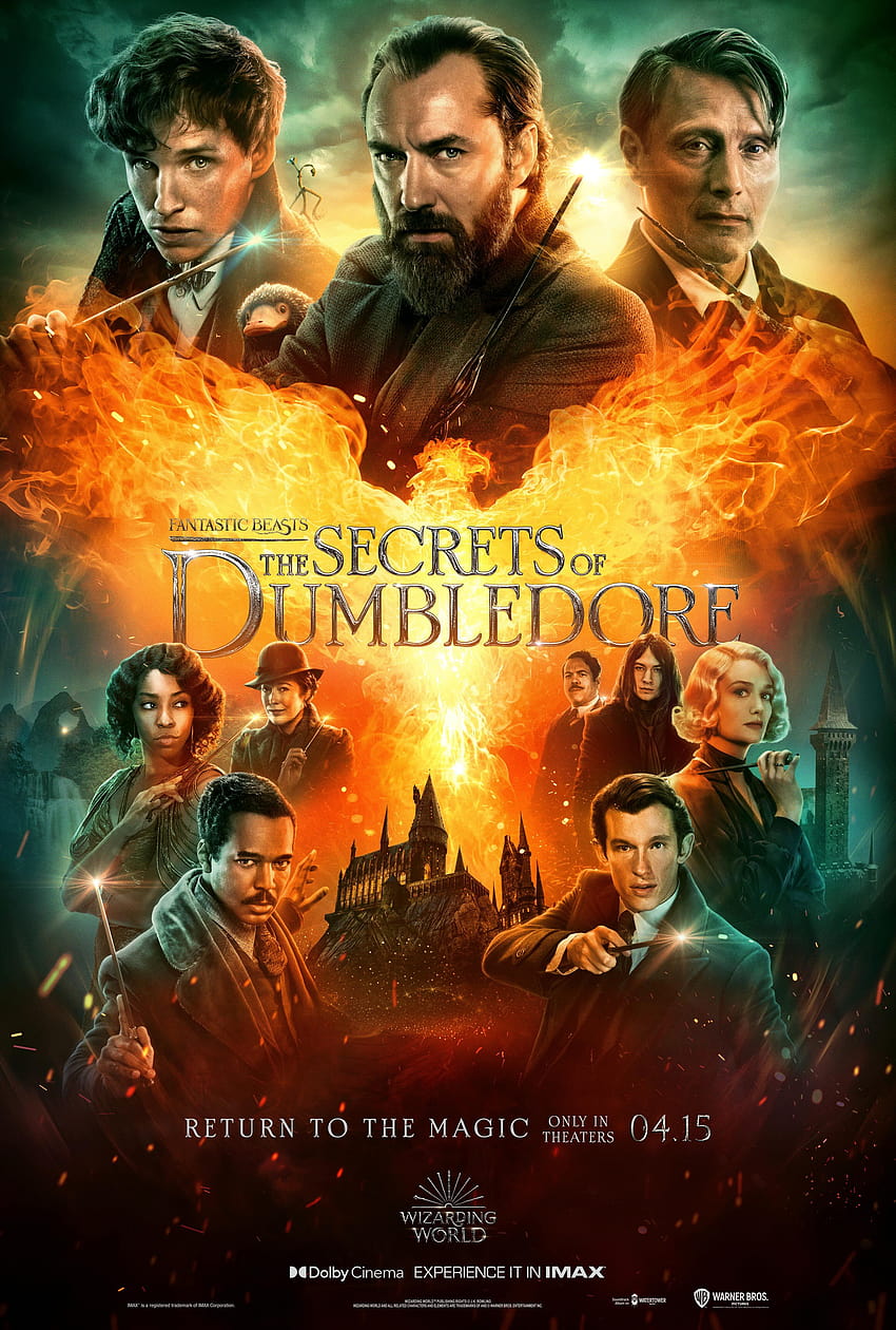 Plakat Fantastyczne zwierzęta: Sekrety Dumbledore'a, Fantastyczne zwierzęta, tajemnice filmu Dumbledore Tapeta na telefon HD