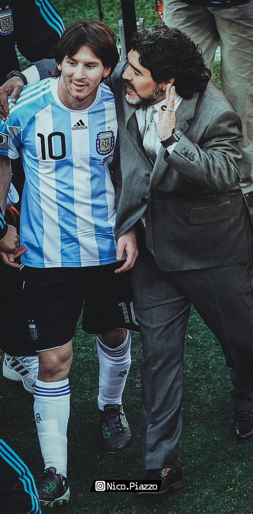 Maradona Messi by NicoPiazzo, messi maradona HD phone wallpaper