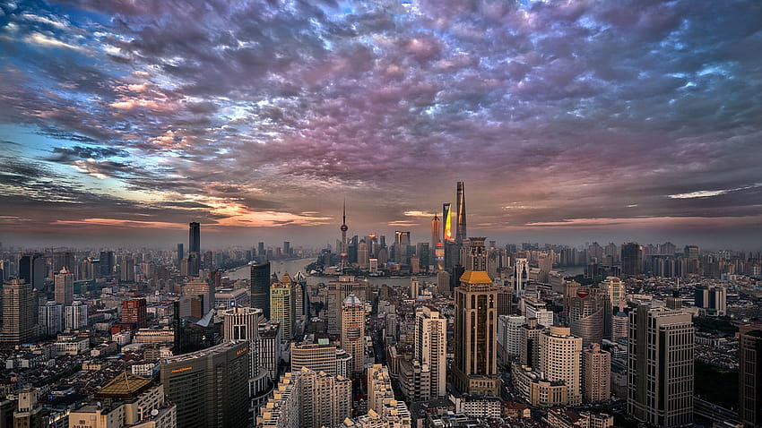 Sonnenuntergang in Shanghai, China • /r/, Guangzhou, China HD-Hintergrundbild