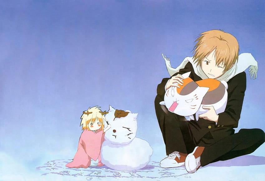 Man holding cat anime illustration, Natsume Book of Friends, natsumes book of friends HD wallpaper
