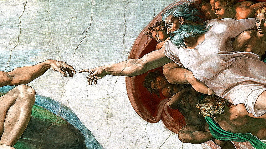 dipinti Michelangelo La creazione di Adamo Sistina Sfondo HD