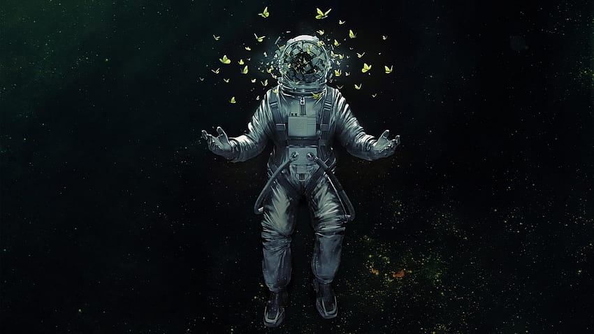 2048x1152 Astronaut Broken Glass Butterfly Space Suit 2048x1152, astronaut spacesuit HD wallpaper