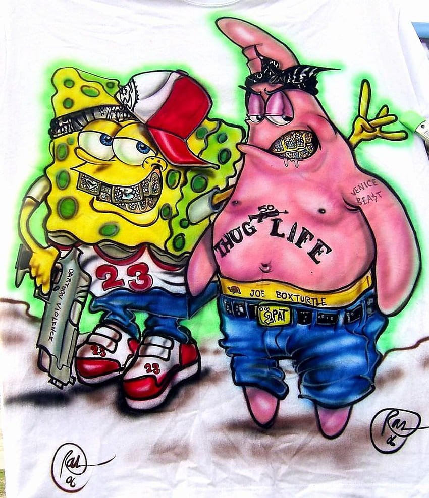 swag spongebob drawing