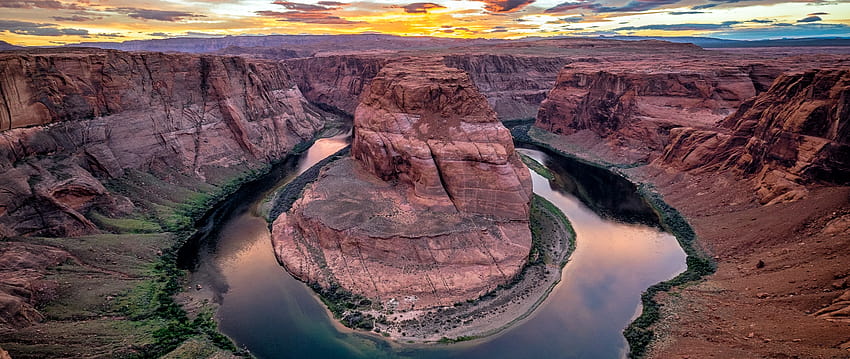 2560x1080 kanion, rzeka, zakręt podkowy, kolorado, zakręt podkowy rzeka kolorado arizona Tapeta HD