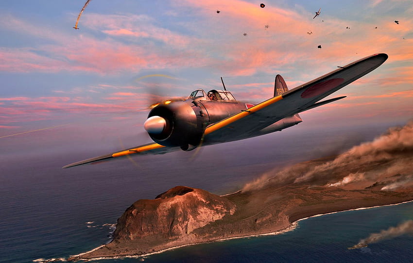 figure, Japan, Mitsubishi, The second World war, Zero, Travel, The Navy of Imperial Japan, piston fighter monoplane, A6M5 model 52 , section авиация HD wallpaper