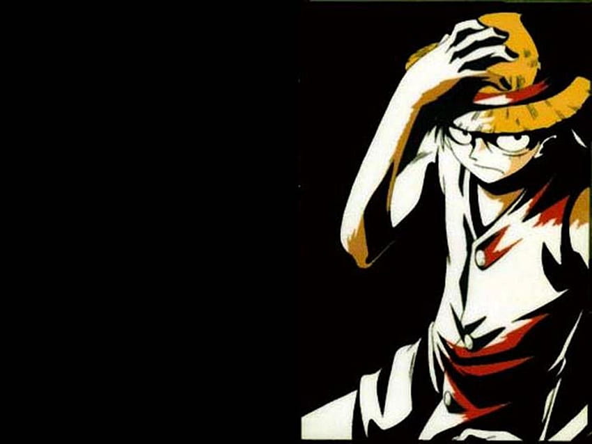 Ruffy Schwarzer Hintergrund Anime One Piece Wallpap HD-Hintergrundbild