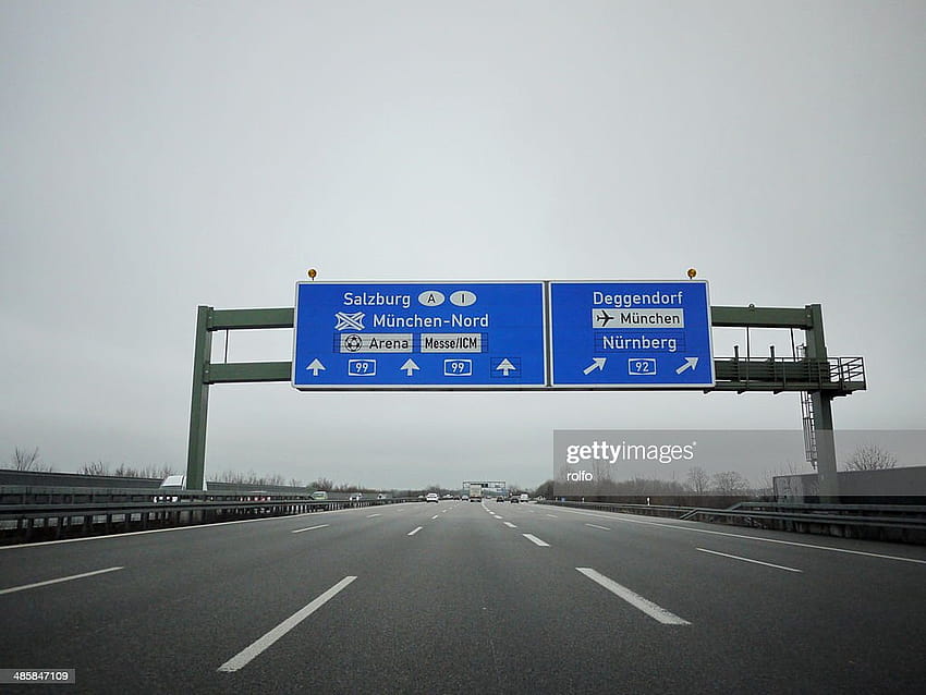 Panneau d'autoroute allemand haut Fond d'écran HD