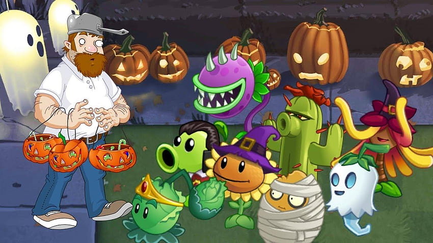 Pflanzen vs. Zombies 2 ANIMATION Halloween 2, pvz 2 Rasen des Schicksals HD-Hintergrundbild