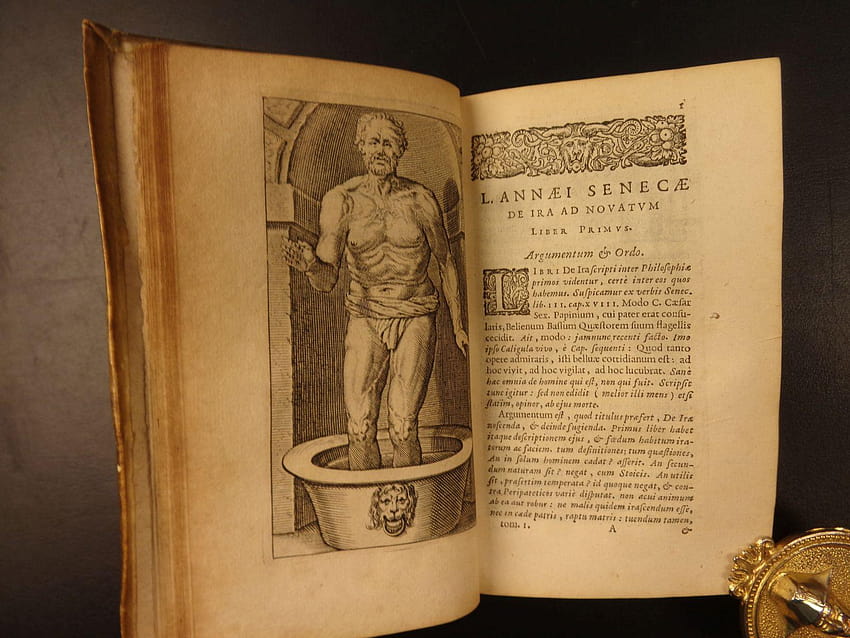 1649 ผลงานของตำนานโรมันเซเนกา ปรัชญาเอลเซเวียร์ โรม ลัทธิสโตอิกนิยมละติน 4v โดย Lucius Annaeus Seneca: ปกแข็งชั้นดีใกล้ วอลล์เปเปอร์ HD